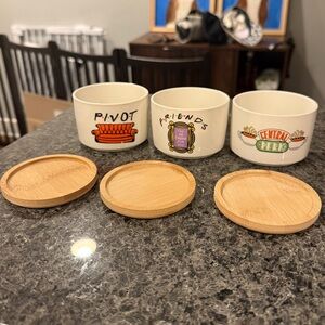 Friends Themed Ceramic Mugs with Bamboo Lids
